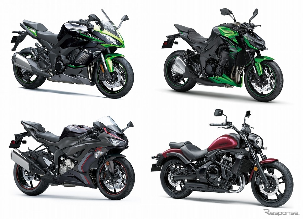 上段左:Ninja 1000SX、右:Z1000、下段左:Ninja ZX-6R、右:バルカンS《写真提供 カワサキモータースジャパン》