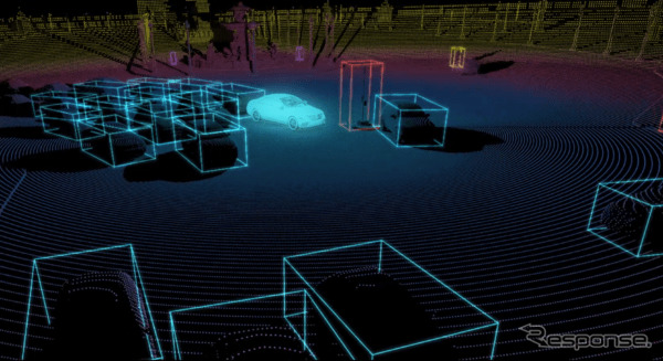 ヴァレオの第3世代の「スキャニングLiDAR」の作動イメージ《photo by Valeo》