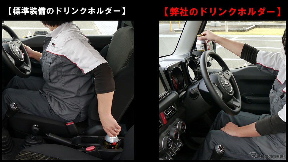 新型ジムニー専用ドリンクホルダー《写真提供 イオインダストリー》