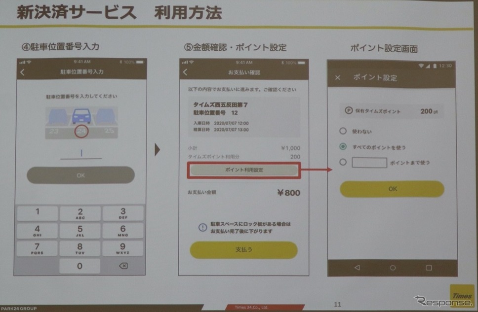 駐車位置番号入力《撮影 中尾真二》