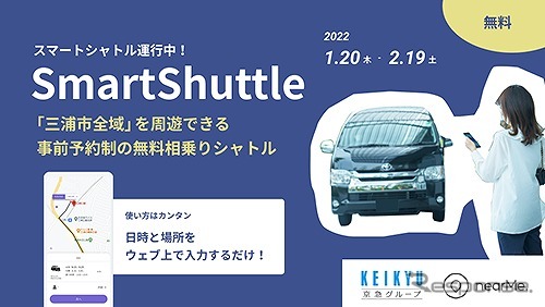 AIオンデマンド相乗りシャトル「三浦三崎シャトル」実証のポスター《画像提供 京浜急行電鉄》
