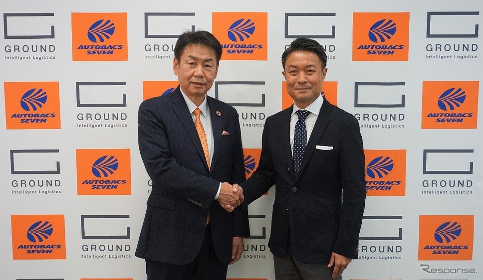 オートバックスセブン 小林喜夫巳社長（左）とGROUND 宮田啓友社長《写真提供 オートバックスセブン》