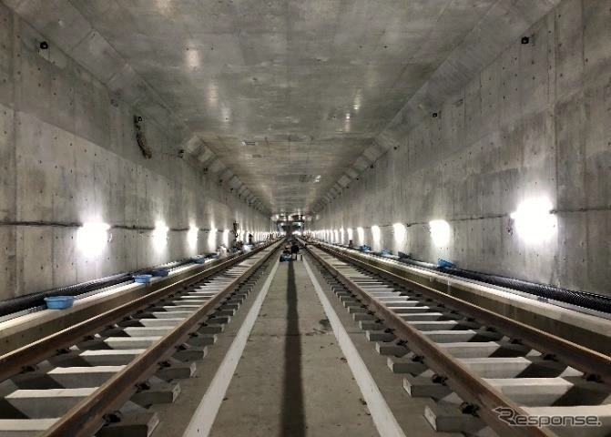 東急新横浜線新綱島〜日吉間の新綱島トンネルにおける施工状況。《写真提供 独立行政法人鉄道建設・運輸施設整備支援機構》