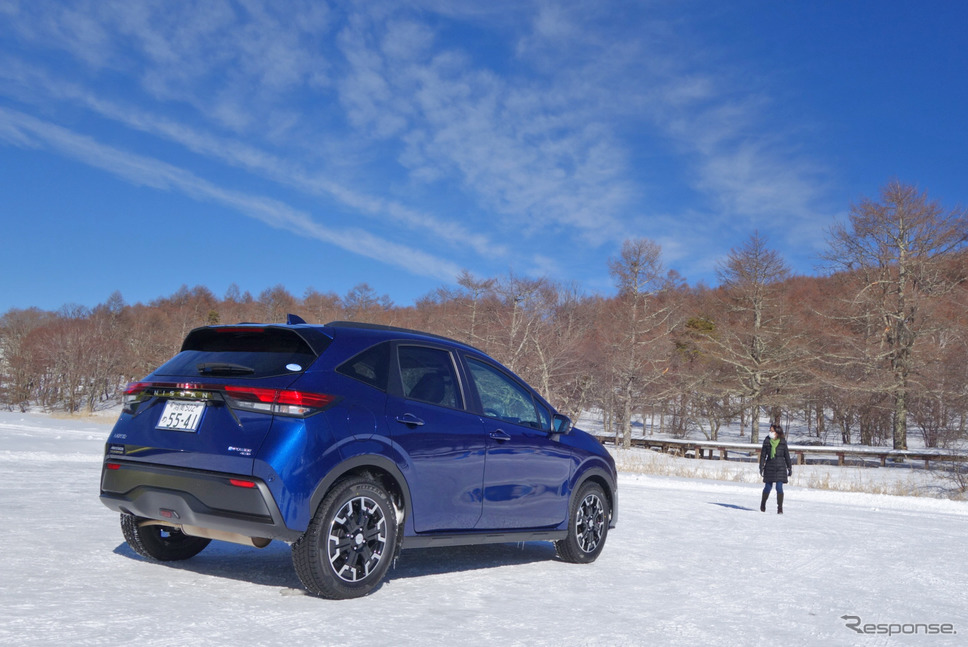日産 ノート オーテック クロスオーバー e-4WD を氷上で試す《写真撮影 井元康一郎》