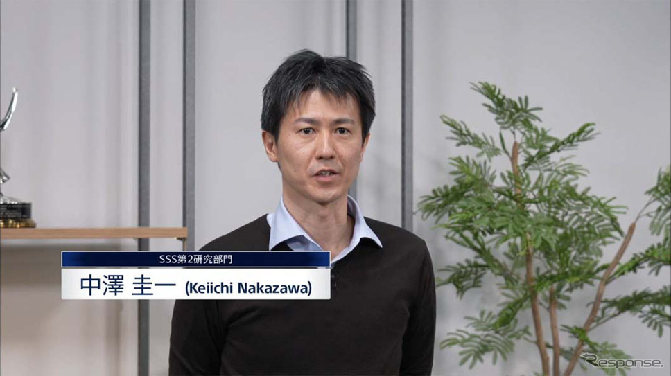 「2層トランジスタ画素積層型CMOSイメージセンサー技術」について説明するSSS第2研究部門の中澤圭一氏