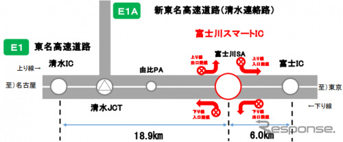 閉鎖箇所近隣IC《写真提供 中日本高速道路》