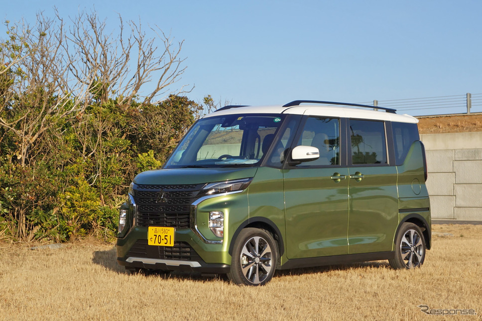 三菱 eKクロス スペースのフロントビュー。日産ルークスと兄弟関係にある。《写真撮影 井元康一郎》