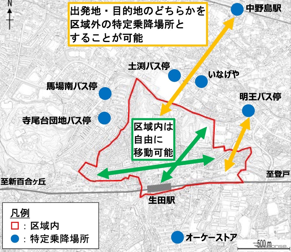 自由度の高い出発地・目的地の指定《画像提供 伊藤忠テクノソリューションズ》