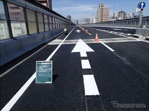 舗装工事施工完了後の様子《写真提供 阪神高速道路》