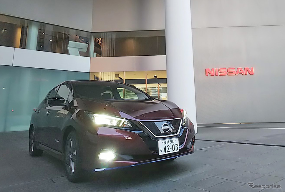 日産自動車グローバル本社でテスト車両のリーフe+を拝領。《写真撮影 井元康一郎》