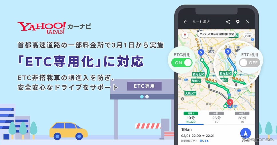 Yahoo!カーナビ、ETC専用化に即時対応《写真提供 ヤフー》