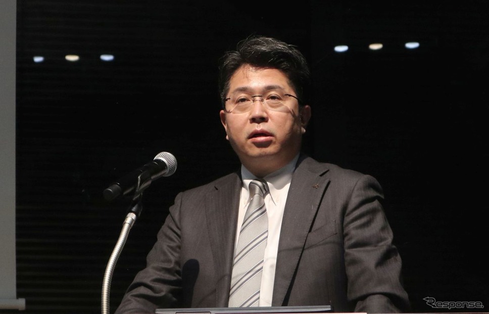 三菱自動車 執行役員 EV・パワートレイン技術開発本部長 白河暁氏≪撮影 中尾真二≫