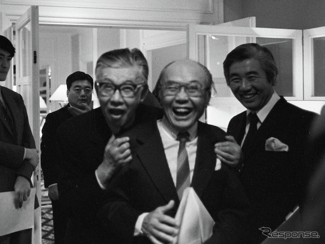 1980年、アメリカを訪問した井深大と本田宗一郎《Photo by Jack Garofalo/Paris Match via Getty Images/ゲッティイメージズ》