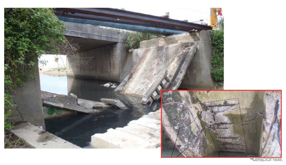 老朽化によって崩壊した道路橋の事例《画像提供 国交省》