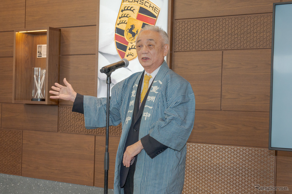 日本橋六之部地区委員会会長八重洲一丁目中町会会長 府川利幸氏。《写真撮影 関口敬文》