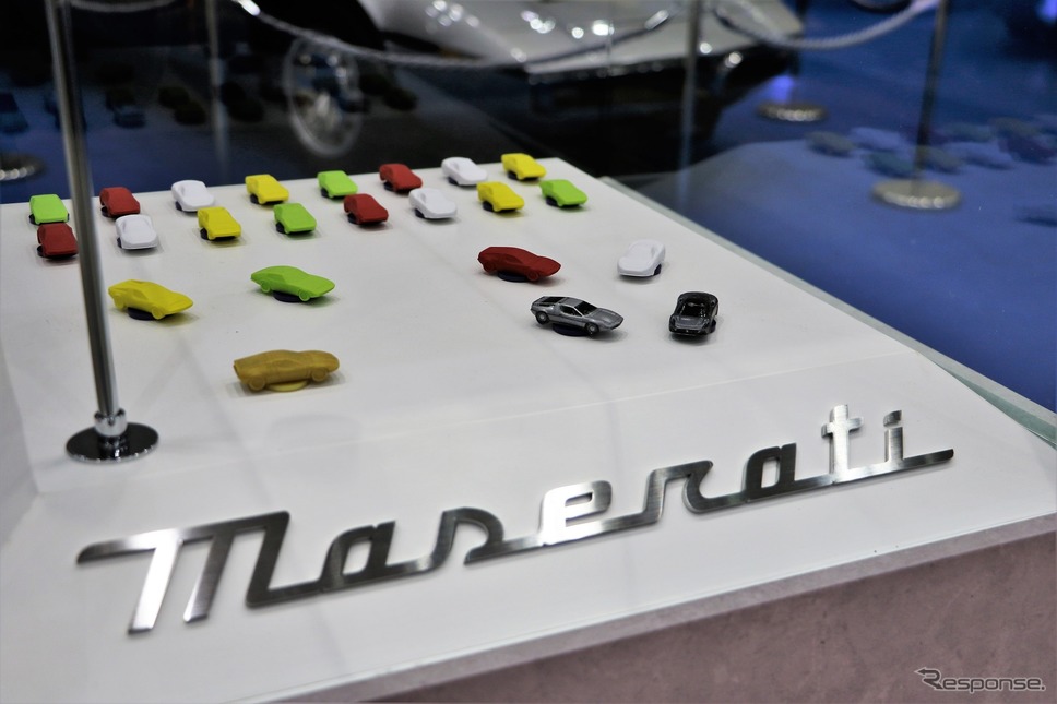 マセラティオフィシャルスーパーカー消しゴム(オートモビルカウンシル2022マセラティジャパンブース)《写真撮影 内田千鶴子》