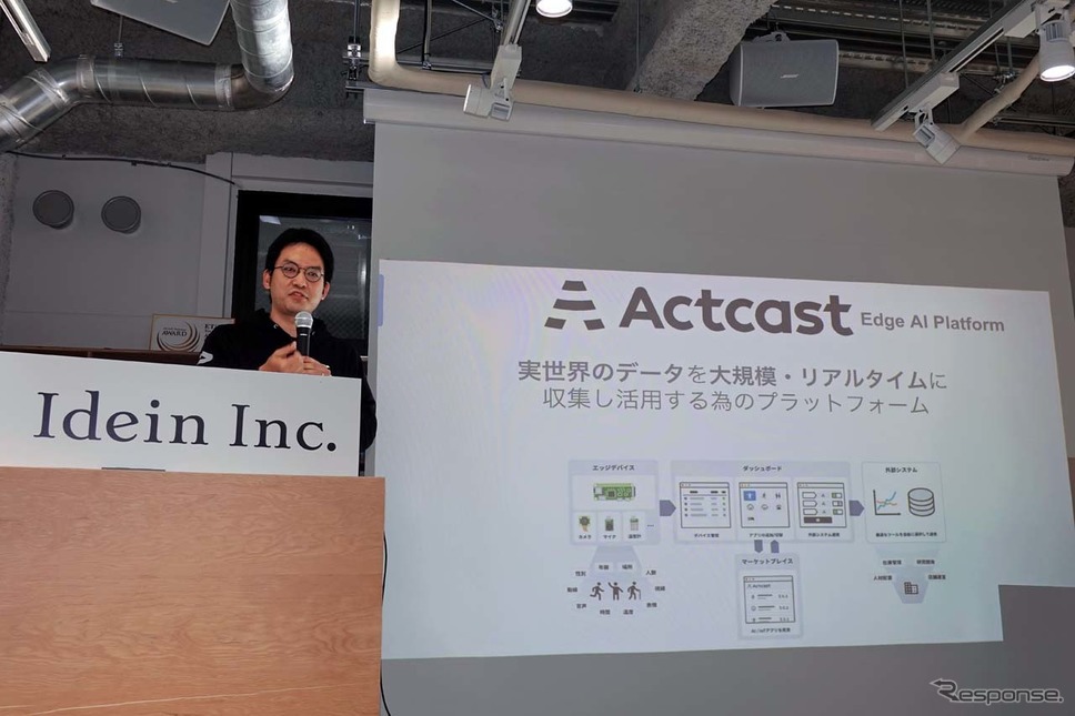 「Actcast」について説明するIdeinのCEO 中村晃一氏