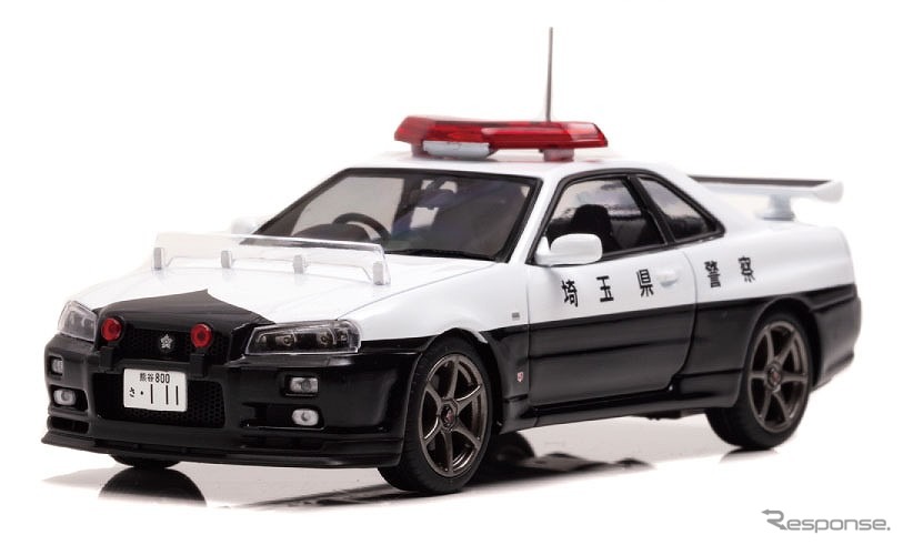 RAI'S 1/43 日産 スカイライン GT-R（BNR34）2001 埼玉県警察高速道路交通警察隊車両（953）《写真提供 ヒコセブン》
