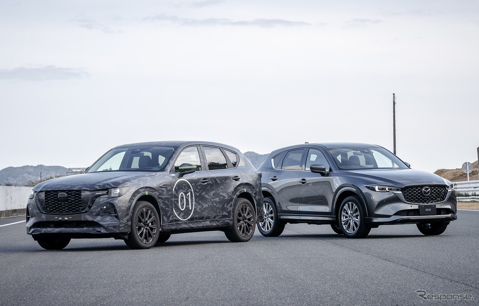 マツダ CX-60 プロトタイプ(向かって左)とCX-5《写真提供 マツダ》