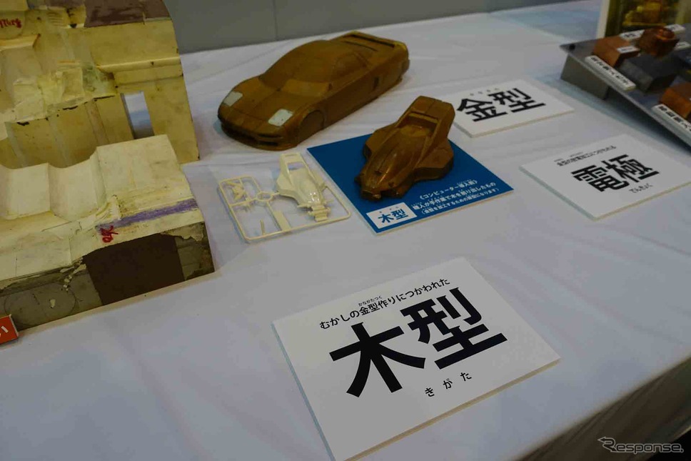 タミヤ模型の展示「プラモデルができるまで」《写真撮影 中村孝仁》