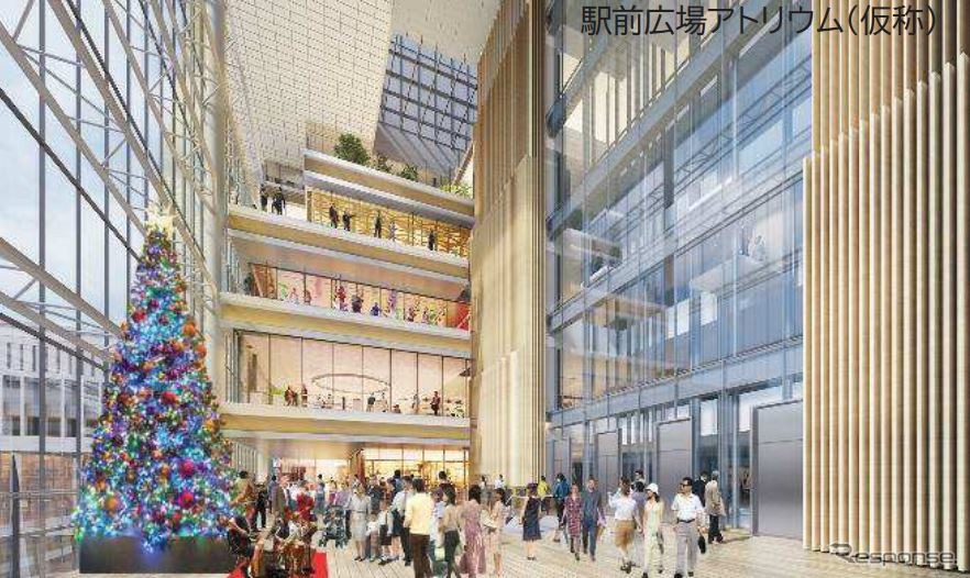 仮称「駅前広場アトリウム」のイメージ。《画像提供 北海道旅客鉄道、札幌駅総合開発、ジェイ・アール北海道バス、JR北海道ホテルズ》