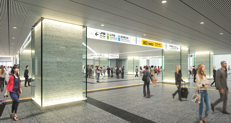 東京モノレール改札前の中央広場イメージ。《画像提供 JR東日本》