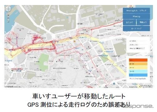 バリアフリー地図／ナビ（従来）：GPSの測位精度の誤差によりルート表示に課題《画像提供 ゼンリン》