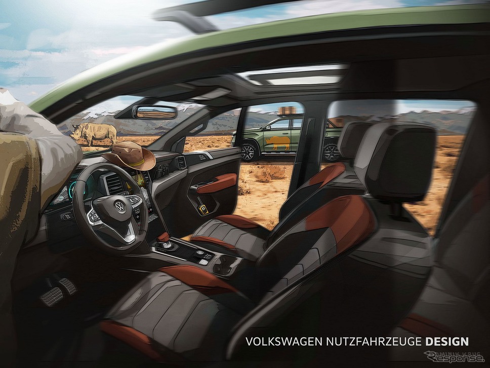 フォルクスワーゲン・アマロック 新型のほぼ量産モデルのスケッチ《photo by VW》