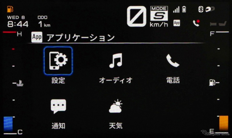 スマートフォン情報のメーター表示例《写真提供 ヤマハ発動機》