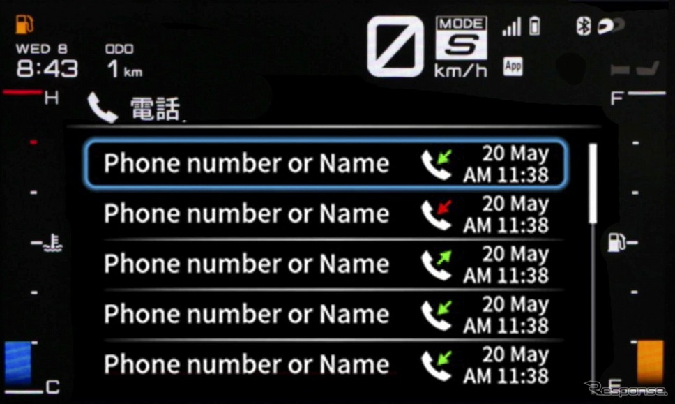 スマートフォン情報のメーター表示例《写真提供 ヤマハ発動機》