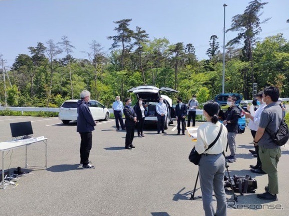 ドローンの自動衝突回避システムの実証実験：実験の説明《写真提供 NEXCO東日本》