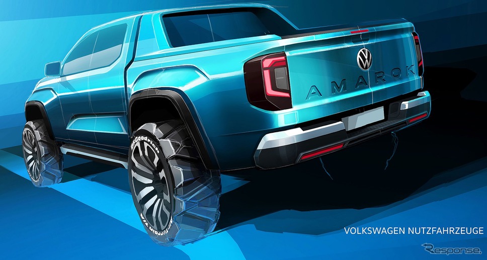 フォルクスワーゲン・アマロック 新型のほぼ量産モデルのスケッチ《photo by VW》