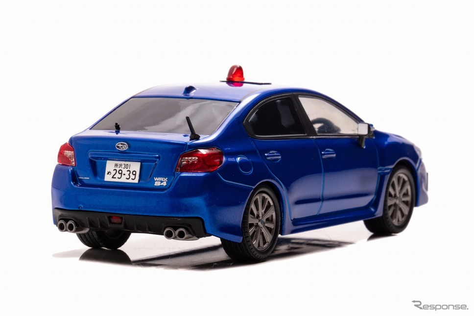 スバル WRX S4 2.0GT Eye Sight 2019 埼玉県警察高速道路交通警察隊車両（覆面 青・1/43スケールモデル）《写真提供 ヒコセブン》