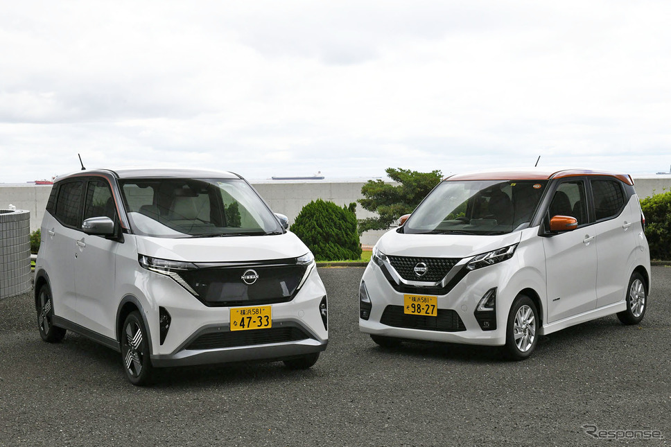 日産 サクラ(左)とデイズ(右)《写真撮影 九島辰也》