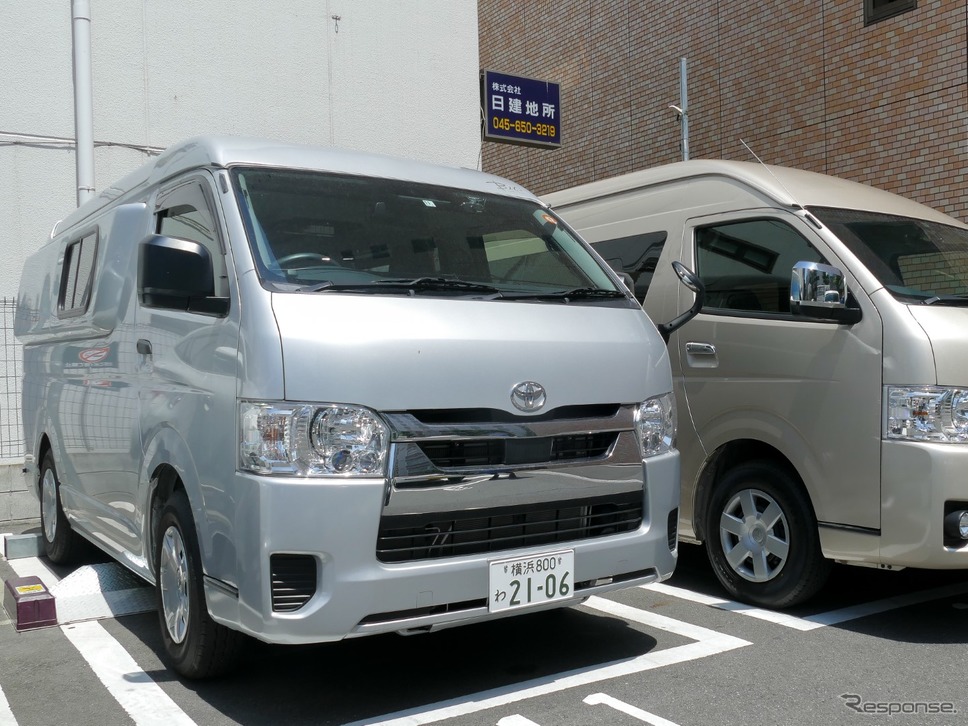 キャンプドゥで借りられるハイエース・標準ボディのキャンピングカー撮影:佐藤耕一