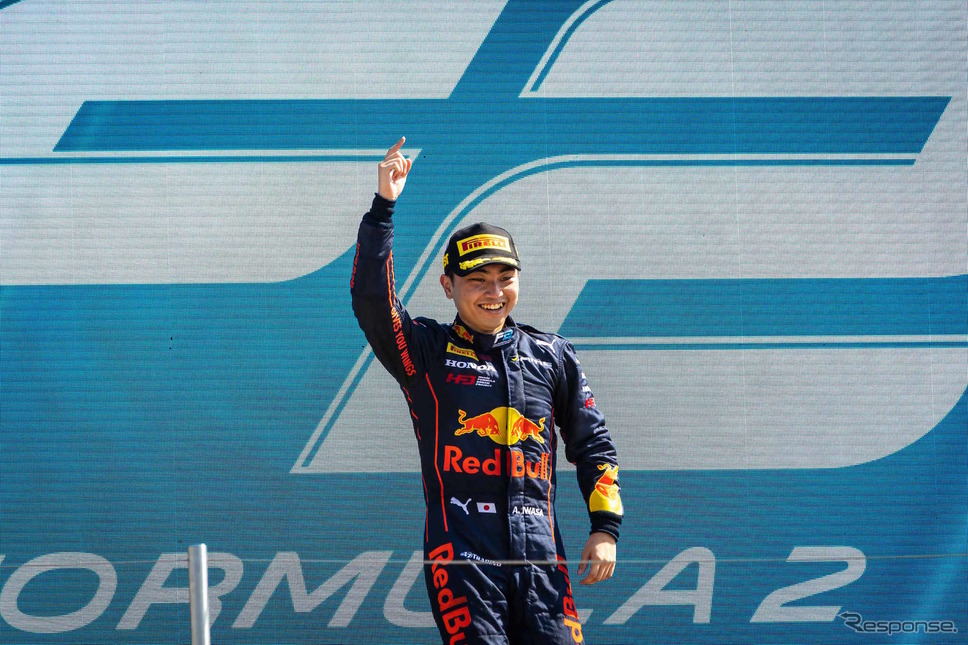 岩佐歩夢がF2初優勝を達成。《Photo by Red Bull》