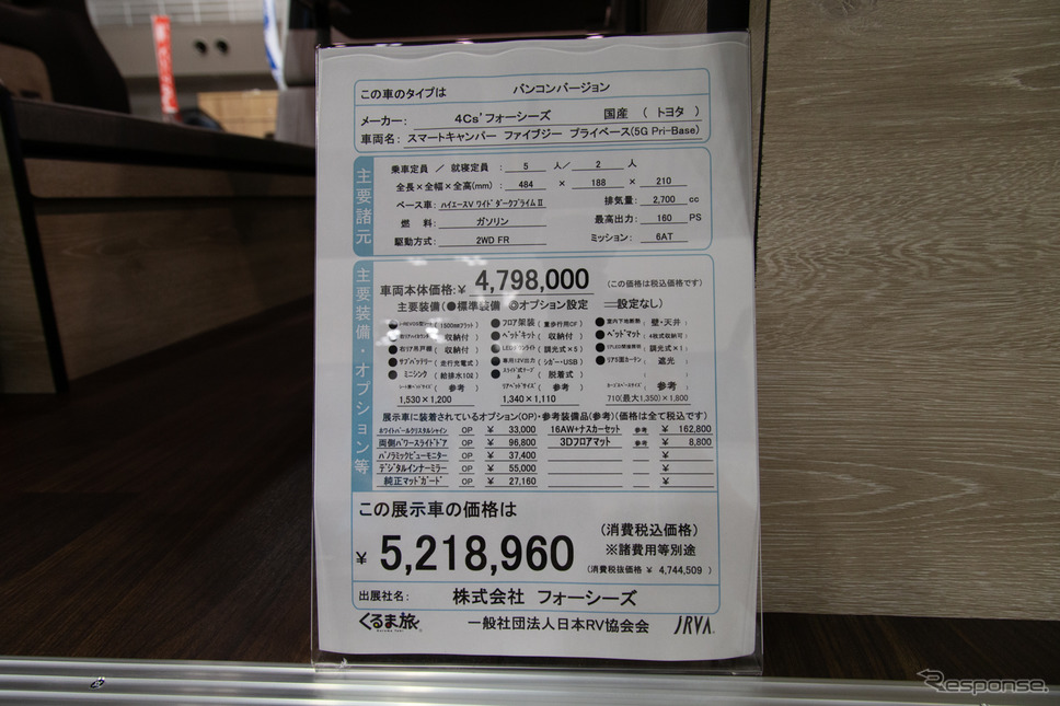 フォーシーズ/トヨタ・ハイエース(東京キャンピングカーショー2022)《写真撮影 二城利月》