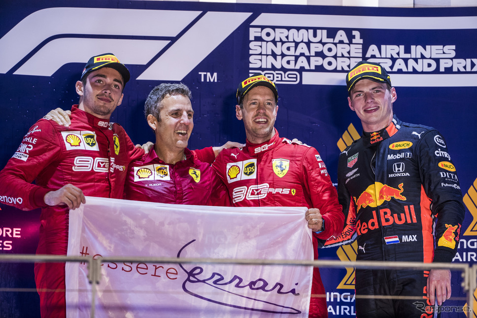 現時点での最後の優勝、フェラーリ時代の2019年シンガポールGP。《Photo by Pirelli》