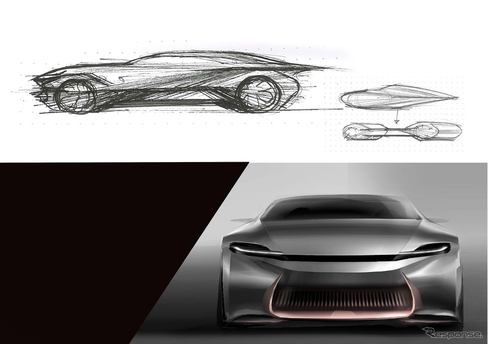 トヨタ・クラウン新型のデザインスケッチ《画像提供 トヨタ自動車》