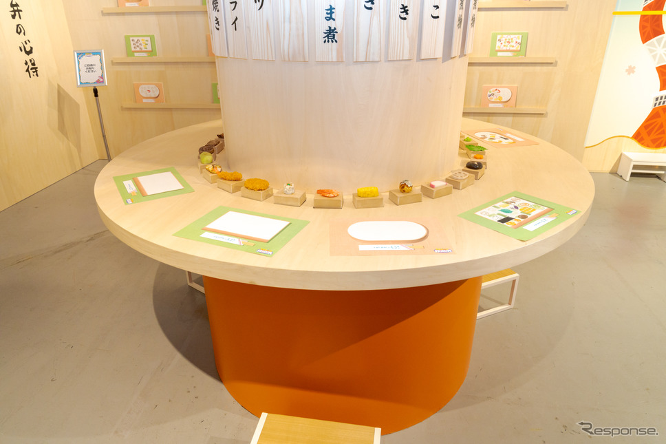 食品サンプルがぐるりと柱の周りに置かれているが・・・。《写真撮影 関口敬文》