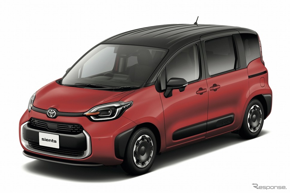 トヨタ・シエンタ:ダークグレー×スカーレットメタリック《写真提供 トヨタ自動車》