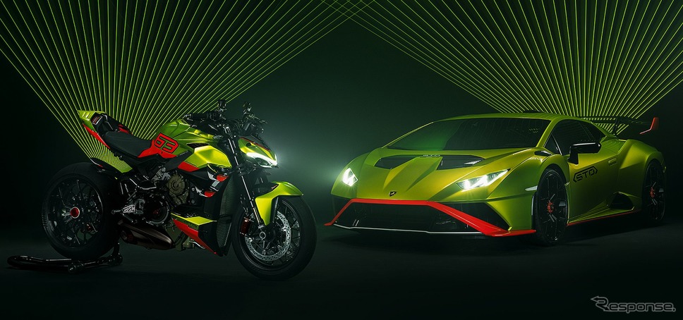 ドゥカティ・ストリートファイター V4 ランボルギーニ とランボルギーニ・ウラカン STO《photo by Ducati》