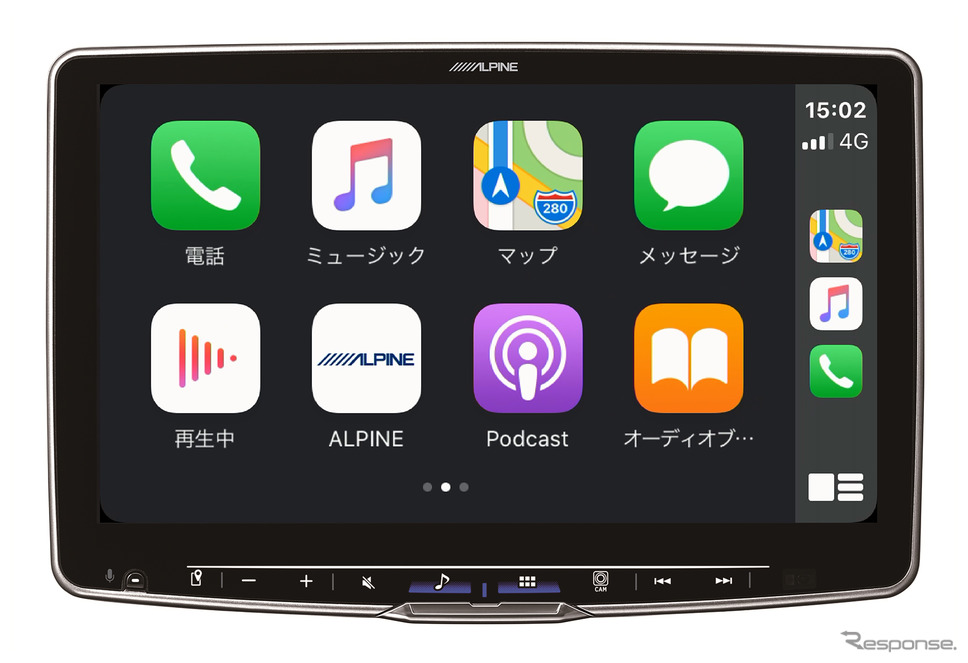 「Apple CarPlay」と「androidauto」に対応した市販ディスプレイオーディオの一例(アルパイン・DAF11Z)。Photo by アルパイン