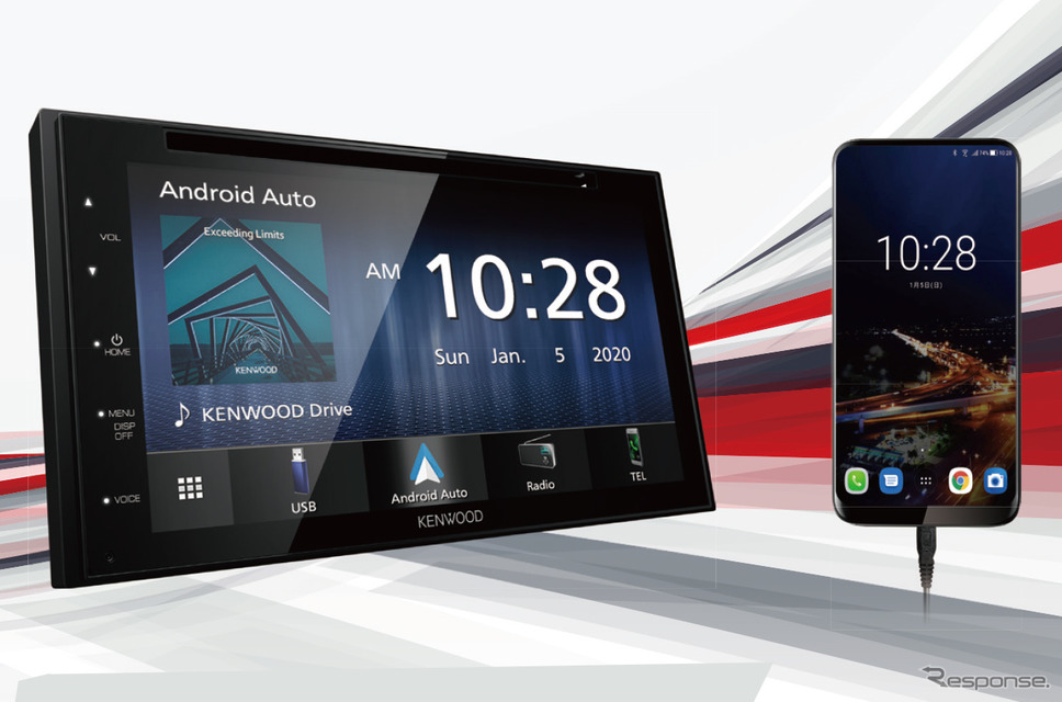 「Apple CarPlay」と「androidauto」に対応した市販ディスプレイオーディオの一例(ケンウッド・DDX5020S)。Photo by ケンウッド