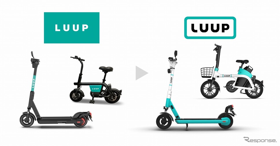 2022年2月に発表した、新しいロゴとモビリティ《写真提供 Luup》