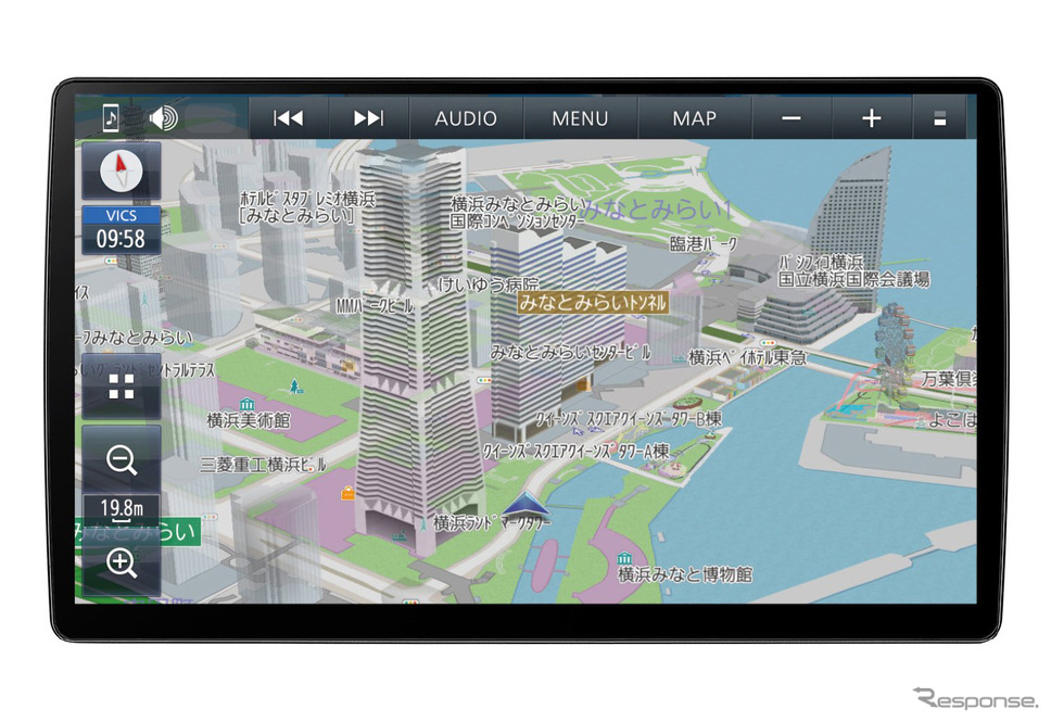 「ハイレゾ音源」の再生が可能な「AV一体型ナビ」の一例(パナソニック・ストラーダ CN-F1X10BHD)。Photo by パナソニック