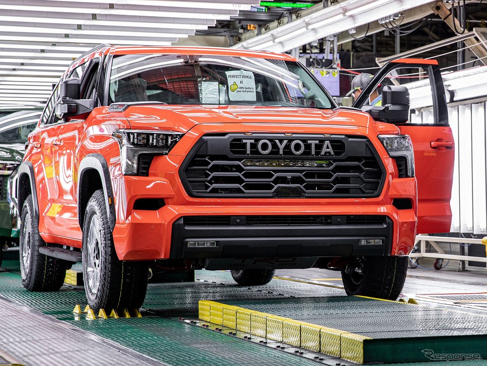 トヨタの米国テキサス州サンアントニオ工場で生産を開始した セコイア 新型《photo by Toyota》