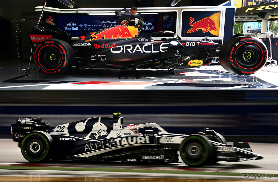 F1日本GPからレッドブル（上）とアルファタウリのマシンに「HONDA」のロゴが復活する（画像は今回の発表に添えられたイメージ）。