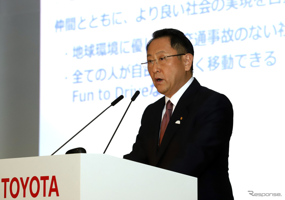 トヨタ自動車の豊田社長《Photo by YOSHIKAZU TSUNO/Gamma-Rapho/ゲッティイメージズ》