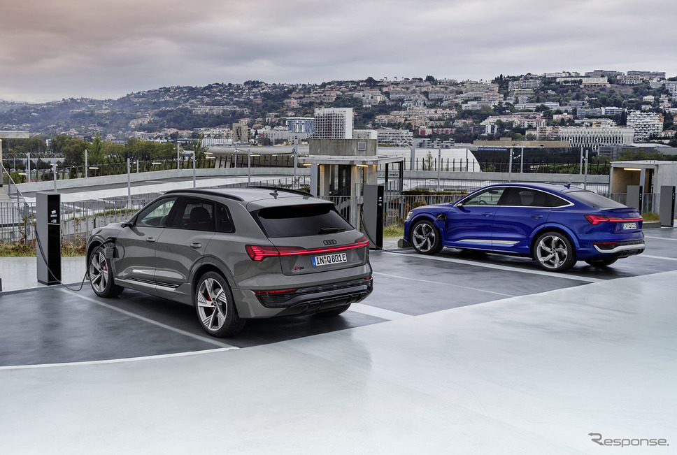 アウディ Q8 e-tron(左)とSQ8 e-tron スポーツバック(右)《photo by Audi》